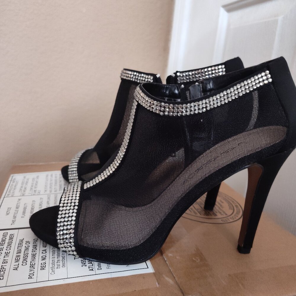 Caparrós Rhinestone Open Toe Mesh Booties - Picture 2 of 5